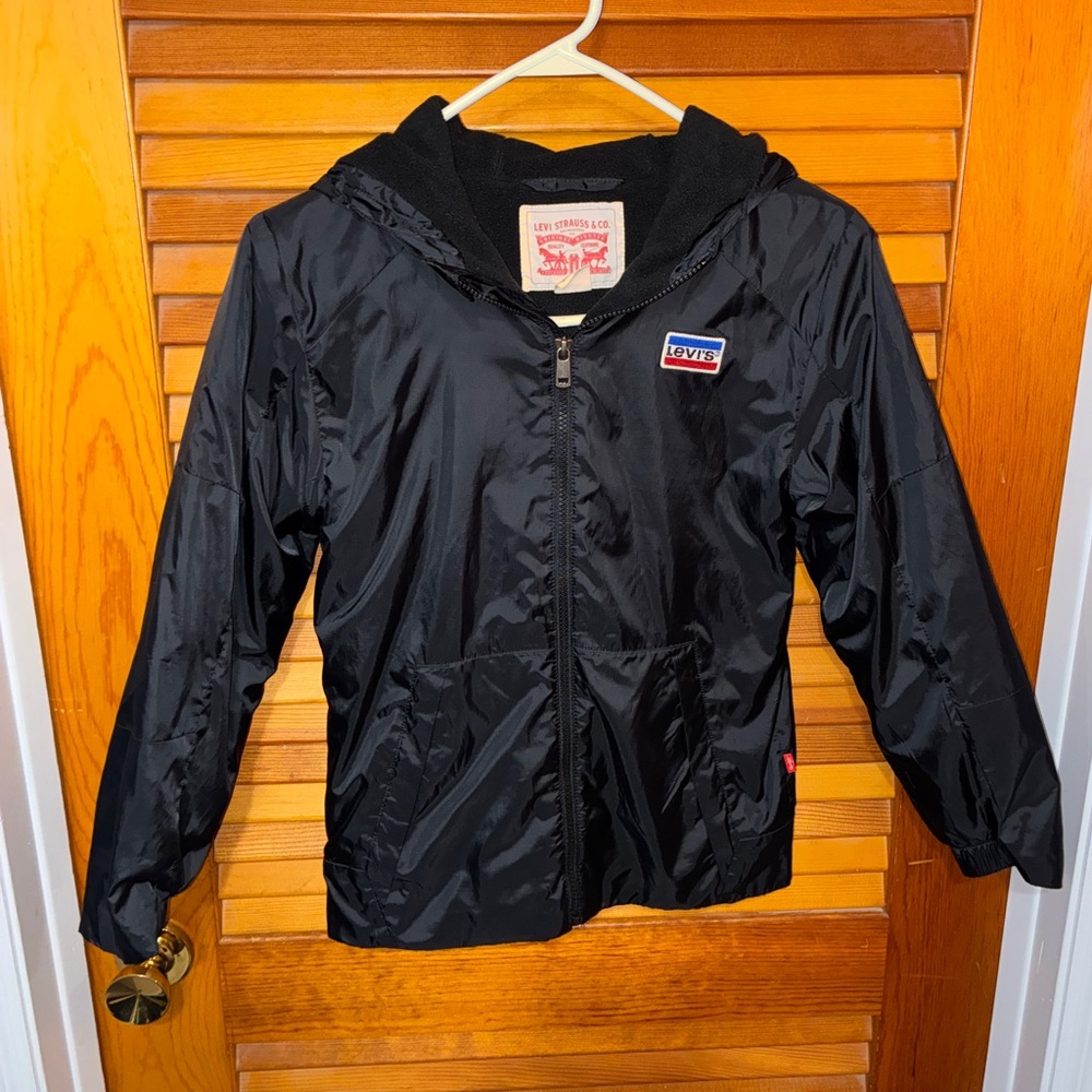 Levi's Kid’s Hooded Fleece Lined Windbreaker Jacket- size Medium (10/12)